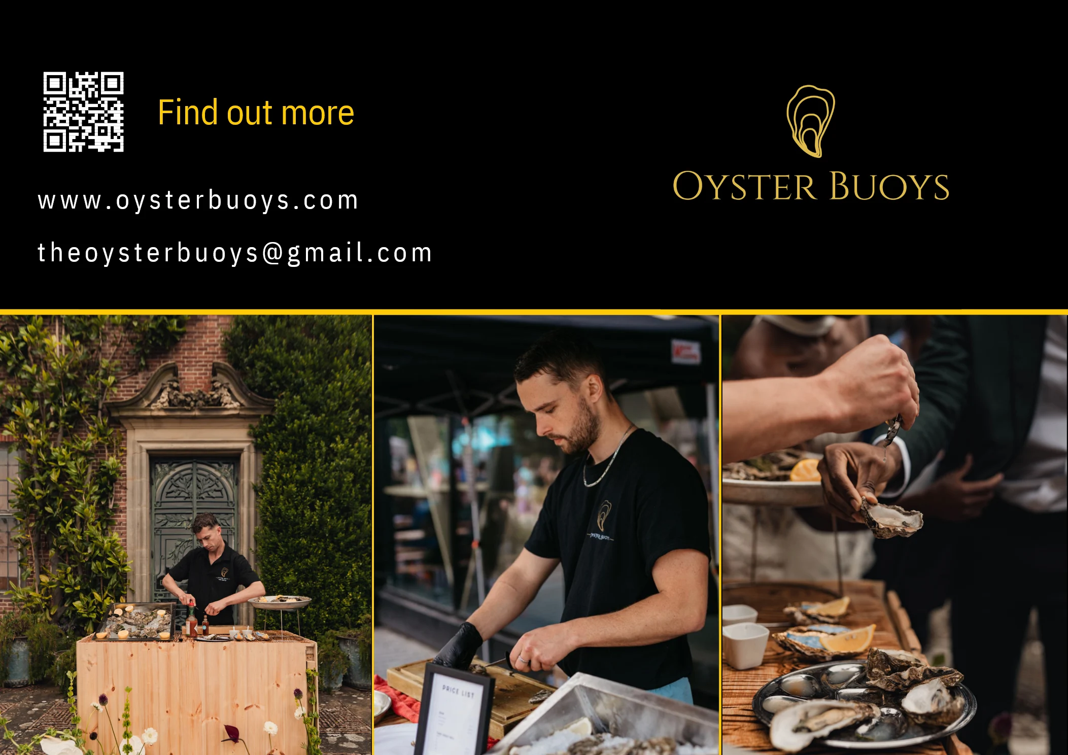Oyster bar setup at an event